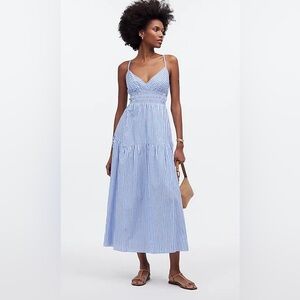 NWT Madewell Tiered Maxi Stripe Dress